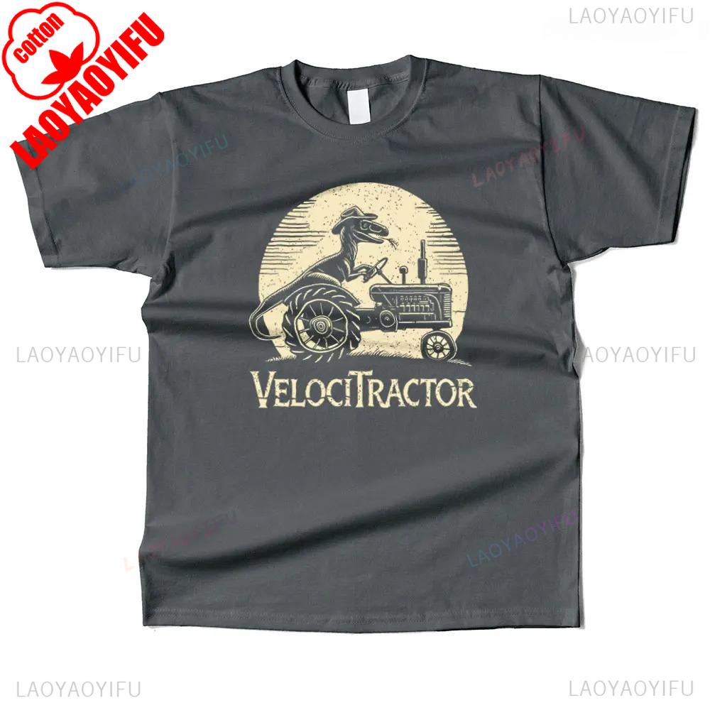 Мужская хлопковая футболка с графикой VelociTractor, уличная повседневная футболка для мужчин и женщин, графические футболки, уличная одежда, летние топы