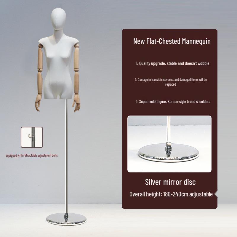 Манекен женский с плоским телом в корейском стиле и широкими плечами для демонстрации женской одежды