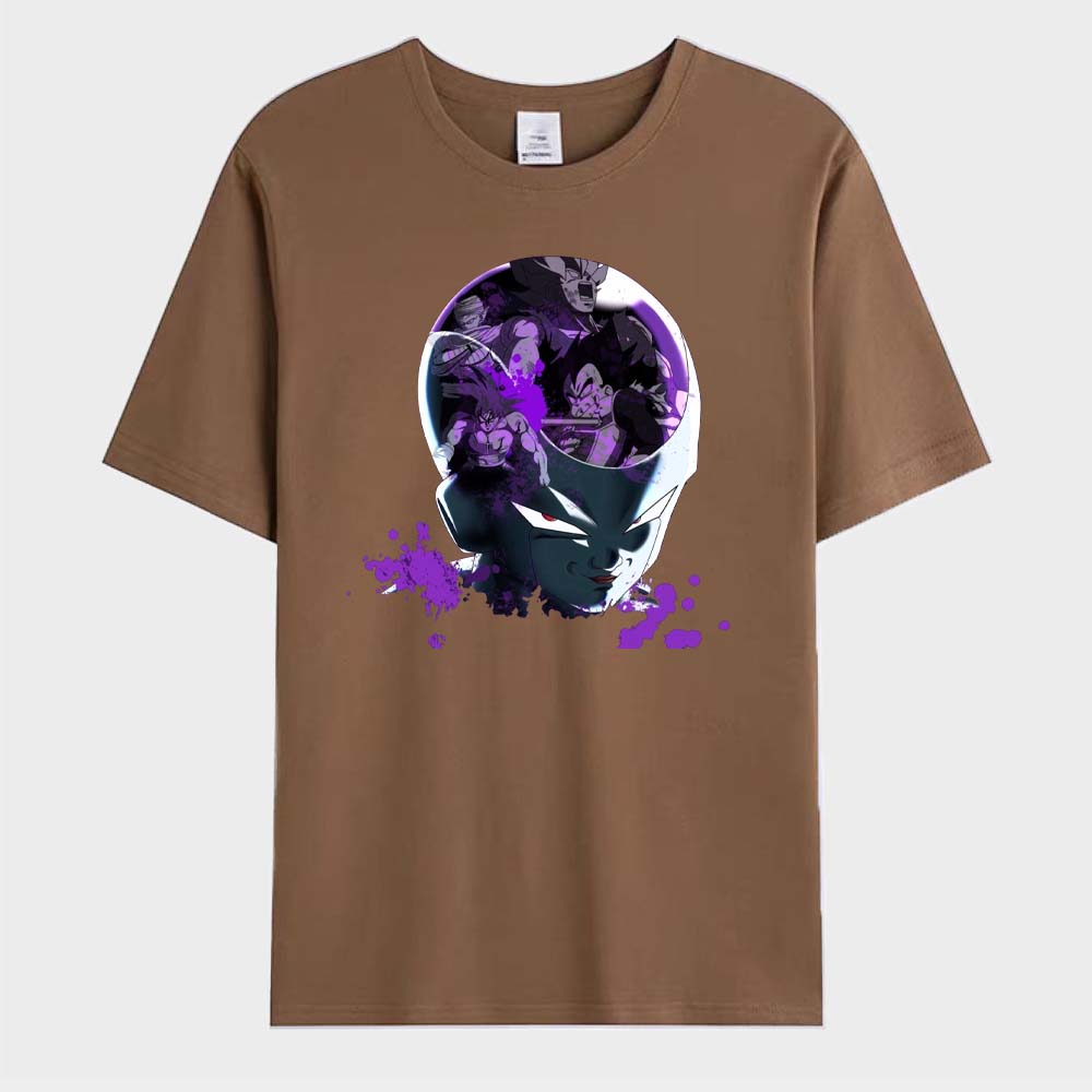 Japanese Anime Frieza Printed Men's T-Shirt Goku Short Sleeves CosplayT-Shirt Summer Casual Tees Streetwear O-neck Men's Tops