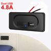Двойной USB 12 В панель автомобильного зарядного устройства гнездо 4.8A 3.1A USB зарядное устройство розетка панель адаптер питания 12 В/24 В для кемпер караван аксессуары