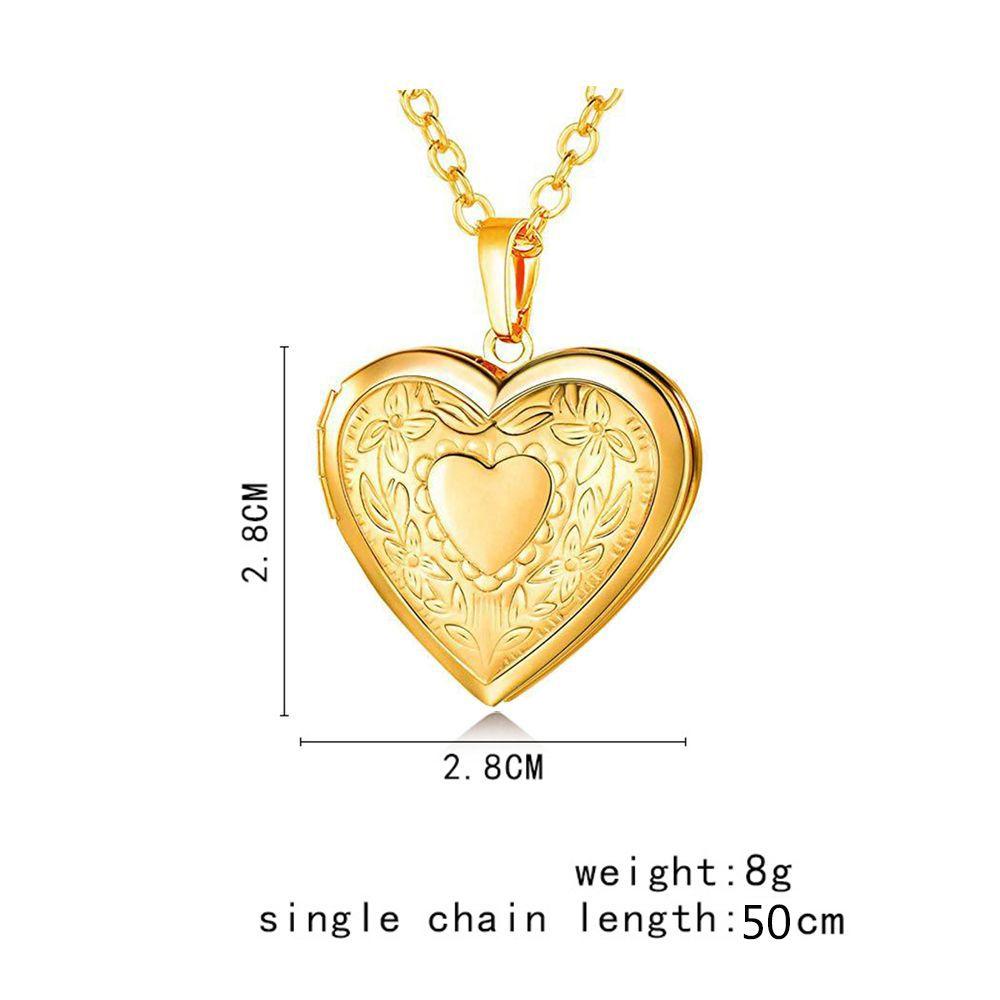 Men Women Lover Jewelry Friend Photo Picture Locket Heart Shaped Necklace Pendant