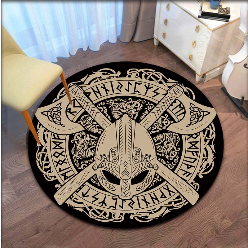 Viking Vegvisir круглый коврик ковер для йоги Нескользящий детский ковер для прихожей прикроватный кухонный ковер напольный коврик для детской комнаты
