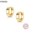Настоящее серебро 925 пробы, серьги для женщин, минималистичные глянцевые серьги-кольца, офисные женские модные украшения, букле oreille femme