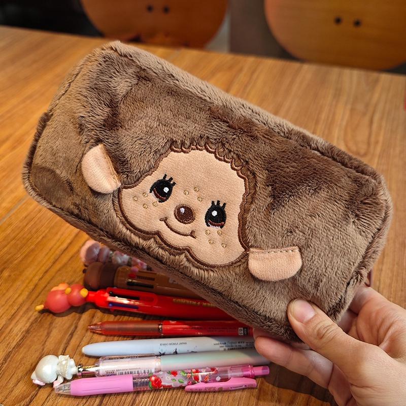 Monchichi Stationery Storage Bag Cute Monkiki Pencil Case Monchhiki Pouch Storage Student Gifts Kawaii Cosmetics Storage Bag
