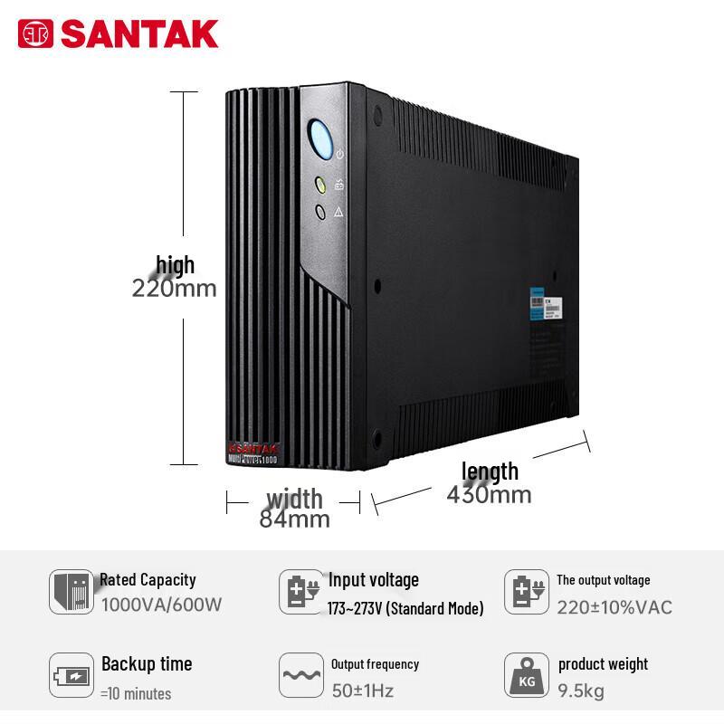 SANTAK MT1000 ИБП Источник бесперебойного питания Вилка CN (адаптер в комплекте)
