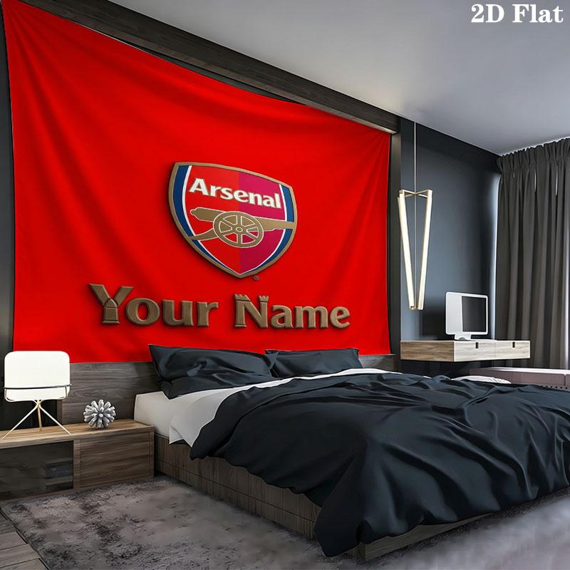 Arsenal F Custom Name Wall Tapestry Aesthetic Wall Hanging Printed Fabric Blanket Decorative Tapestries for Bedroom Living Room Home Decor