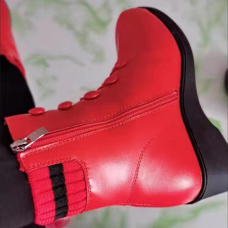 Новые зимние плюшевые утепленные мягкие кожаные сапоги, женские нескользящие женские сапоги на мягкой подошве для мам