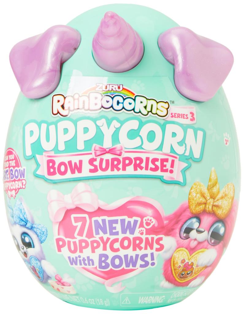 Rainbocorns Puppycorn Surprise Серия 3 Коллекционная Плюшевая Набивная Игрушка Сюрприз Наклейка Собака Возраст для Детей (Розовый Кармо) ZURU, Животное, Яйцо, Упаковка,