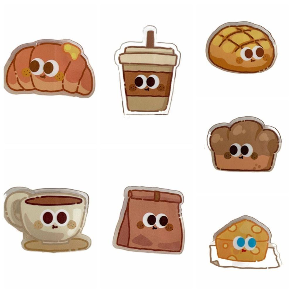 Paperclip Cute PP Clip Bread Acrylic Paper Clip School Stationery Cartoon Memo Clip Photo Clamp