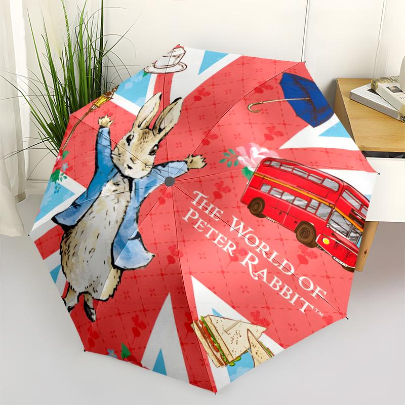 Peter Rabbit Fashionable Automatic Opening/Closing Folding Umbrella. Portable and Foldable, Ideal for Gift, Travel, and Daily Use.