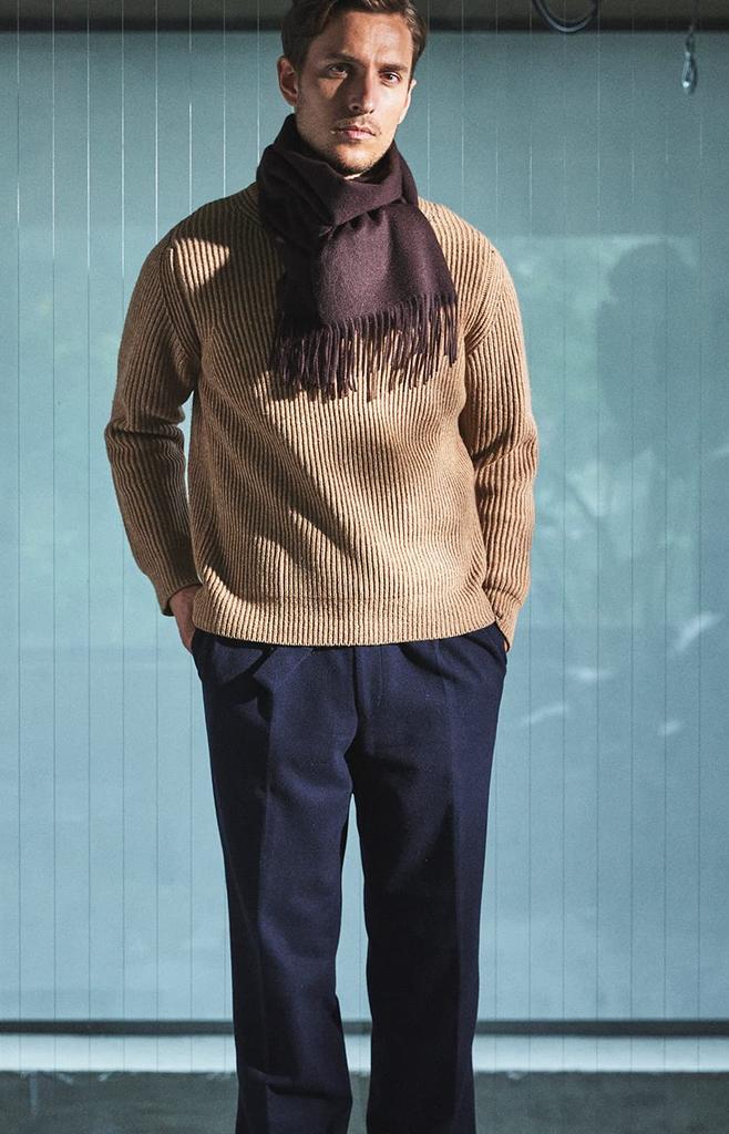 FT33 Finest Cashmere Basic Wave Cashmere Scarf Plain Brown [GILDARA] 100% Мужской Женский (Шоколад (6622))