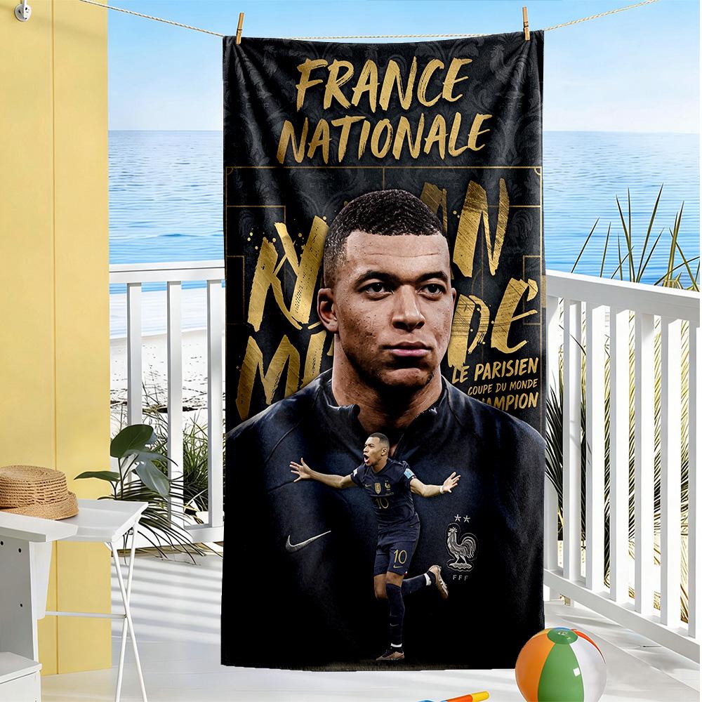 Mbappe Beach Towel Soft Durable Quick-Dry Comfortable Lightweight Suitable for Sports, Travel, Swimming, Yoga, Bathroom, Beach, And Pool