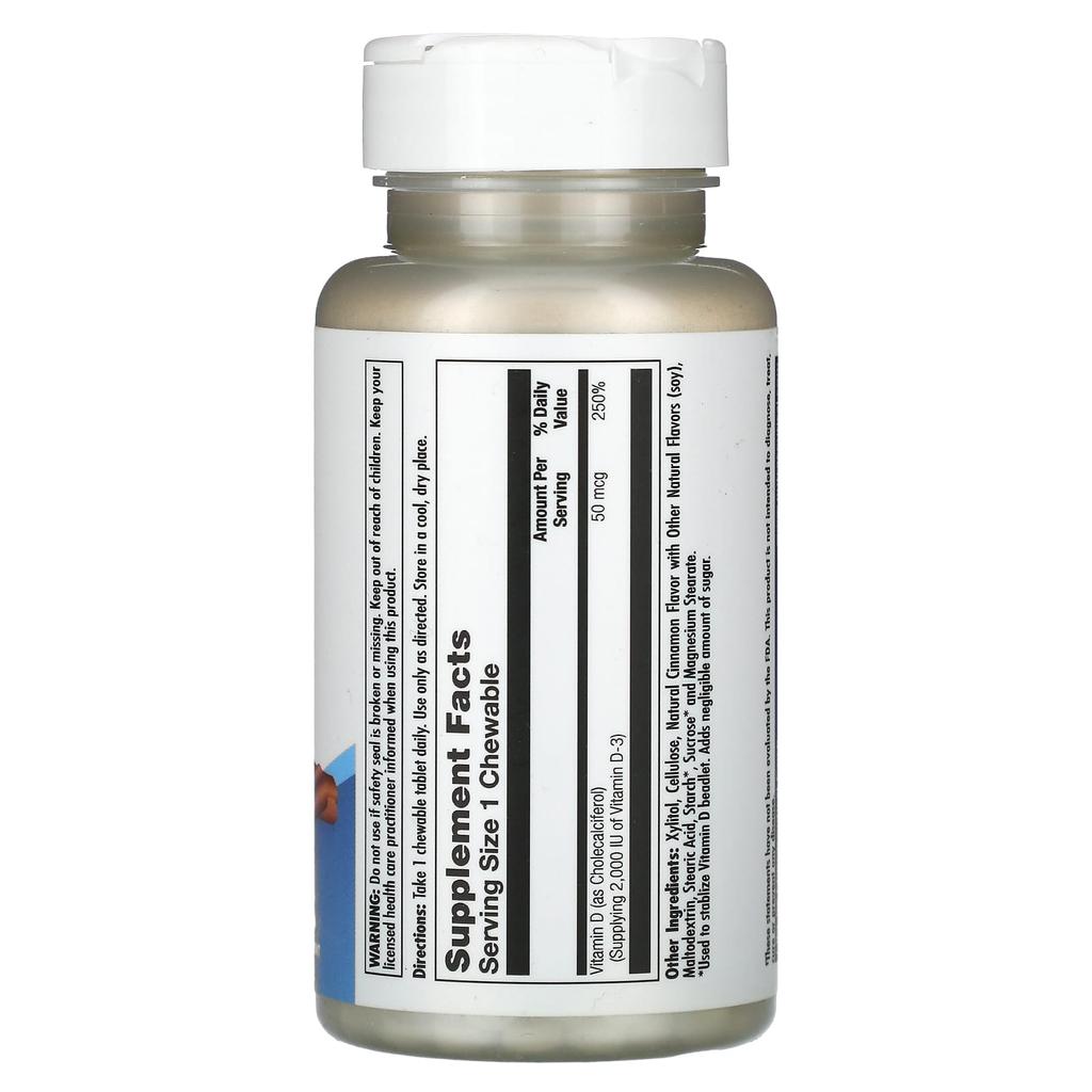 D-3, Корица, 50 мкг(2000 МЕ), Жевательные 100 таблеток