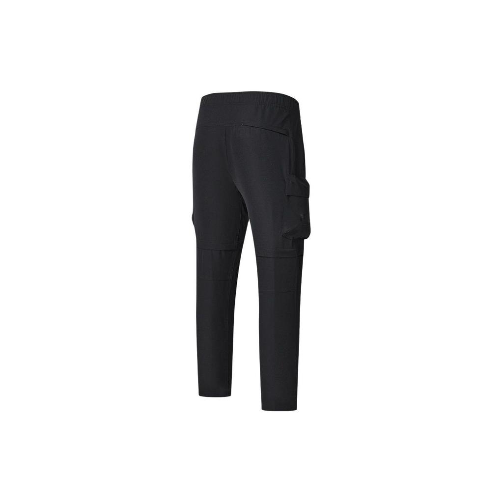 Fila Solid Color Straight Leg Sports Woven Casual Pants Men Bottoms Deep-Black A11M417804F-BK