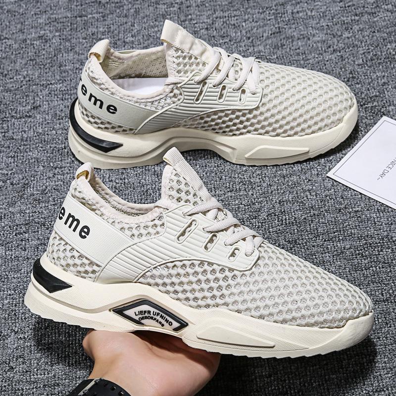 Сетчатые мужские туфли дышащие белые мужские кроссовки модные легкие черные большие размеры мужские повседневные туфли Zapatillas Hombre