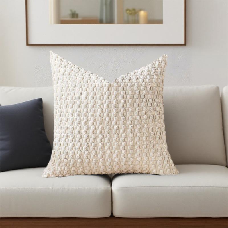 Solid Color Bubble Granule Corduroy Pillowcase Seat Cushion Protective Cover