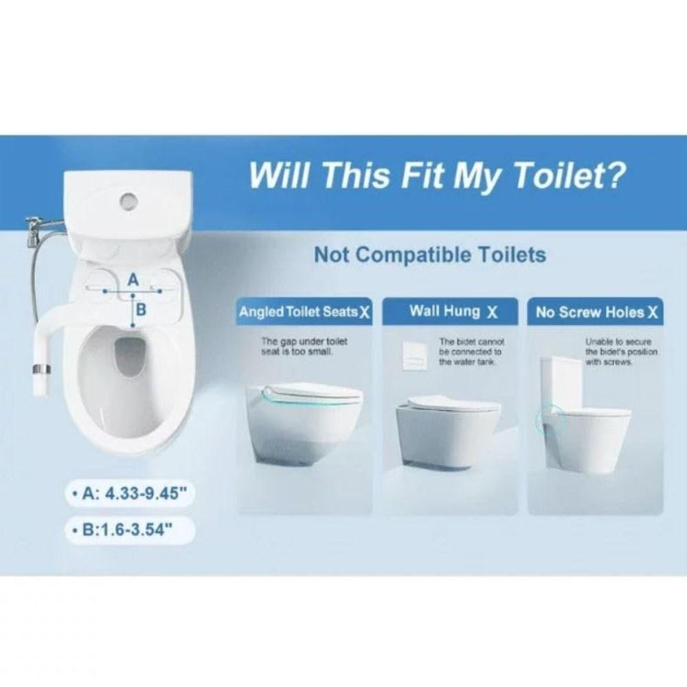 Non-Electric Toilet Bidet Sprayer Dual Nozzle Toilets Cleaning Nozzle Toilet Seat Attachment