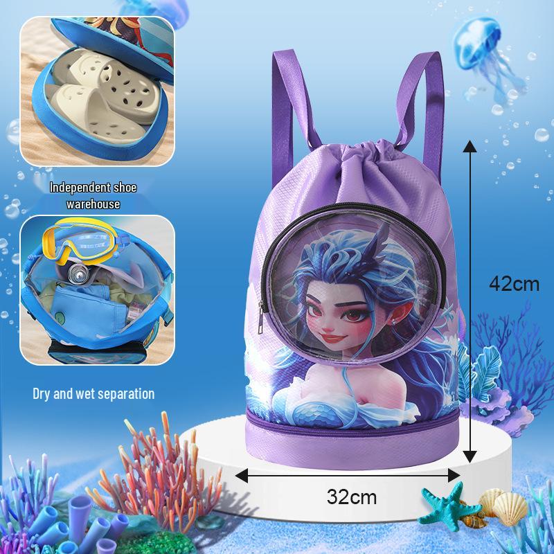 Детский водонепроницаемый рюкзак для плавания: Мужская косметичка и женская пляжная сумка с разделением для сухого/влажного