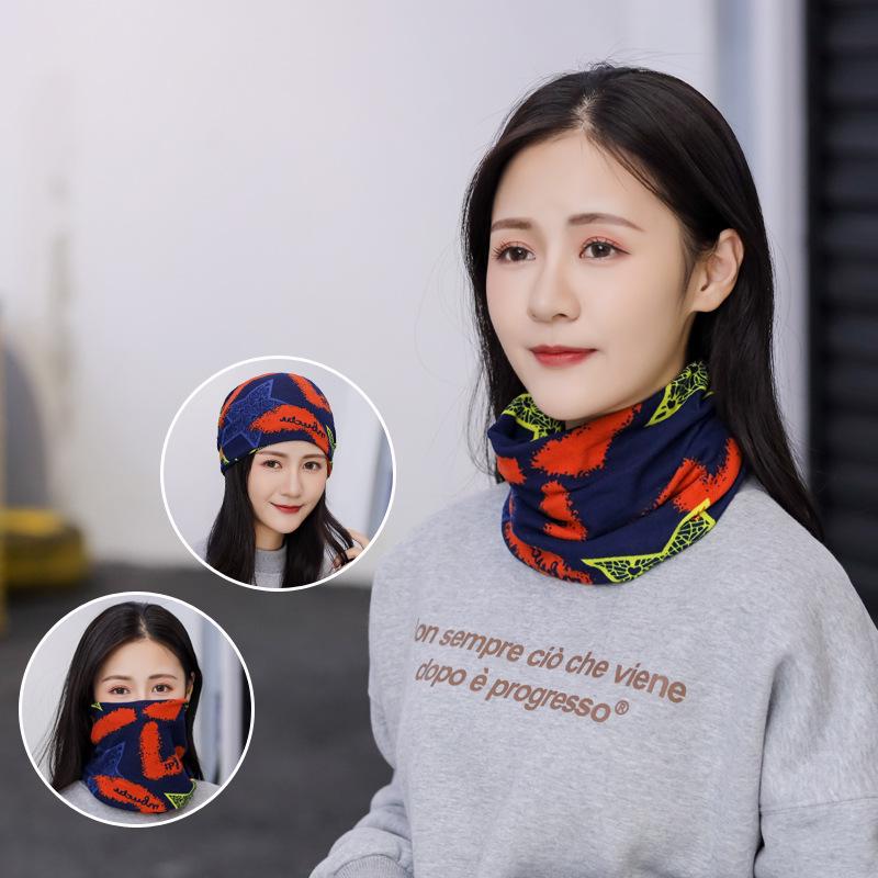 Women's Multifunctional Neck and Hat Scarf: Warm Twist Cap & Mask for Autumn/Winter