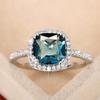Huitan Simple Elegant Cushion Blue Cubionic Ring для женщин, цветные кольца на годовщину свадьбы, женские модные украшения