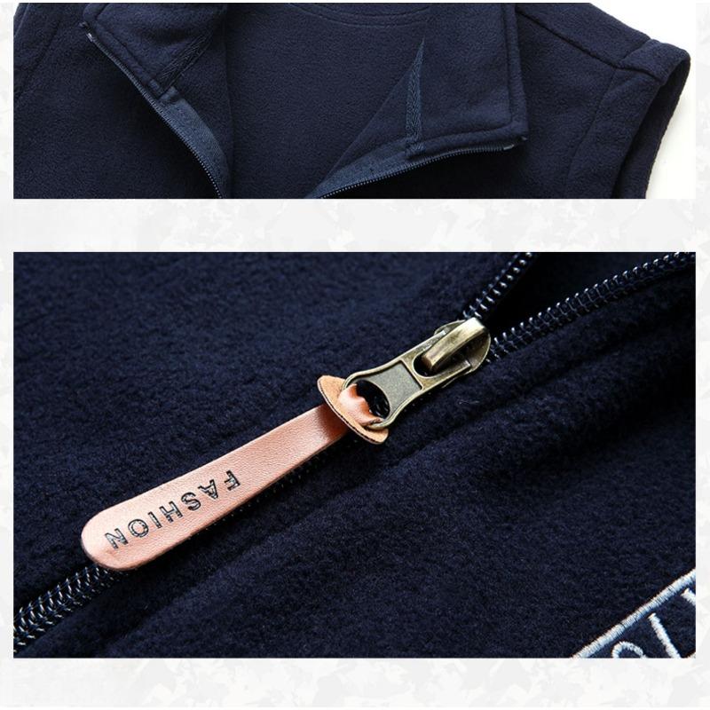 Fleece Vest Men's Outdoor Vest Casual Thin Fleece Autumn and Winter Sleeveless Wool Sports Vest Plus Size Thick Warm Coat