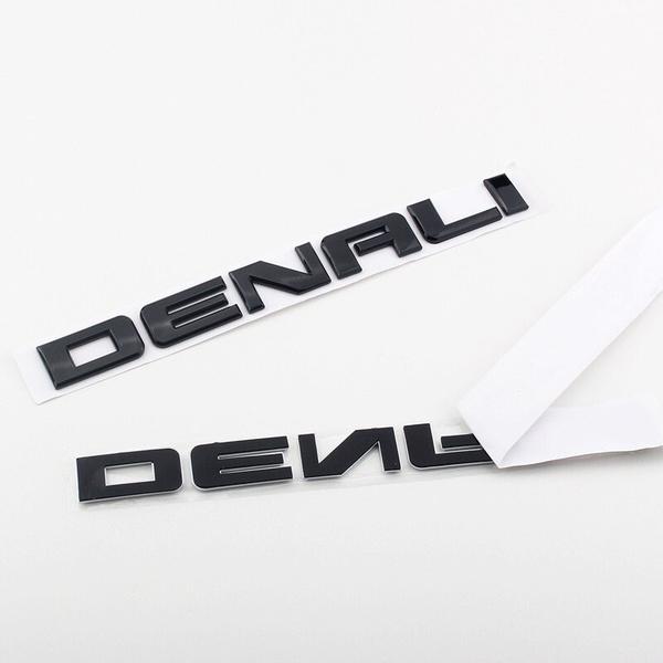 Silver Black For GMC SIERRA DENALI Rear Trunk Side Body Nameplate Logo Emblem Letters Sticker ABS Stereo 3D Car Styling