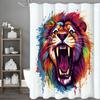 Рык льва Акварельная шторка для душа, Декоративная шторка для душа для ванной, Водонепроницаемая шторка для душа с крючками