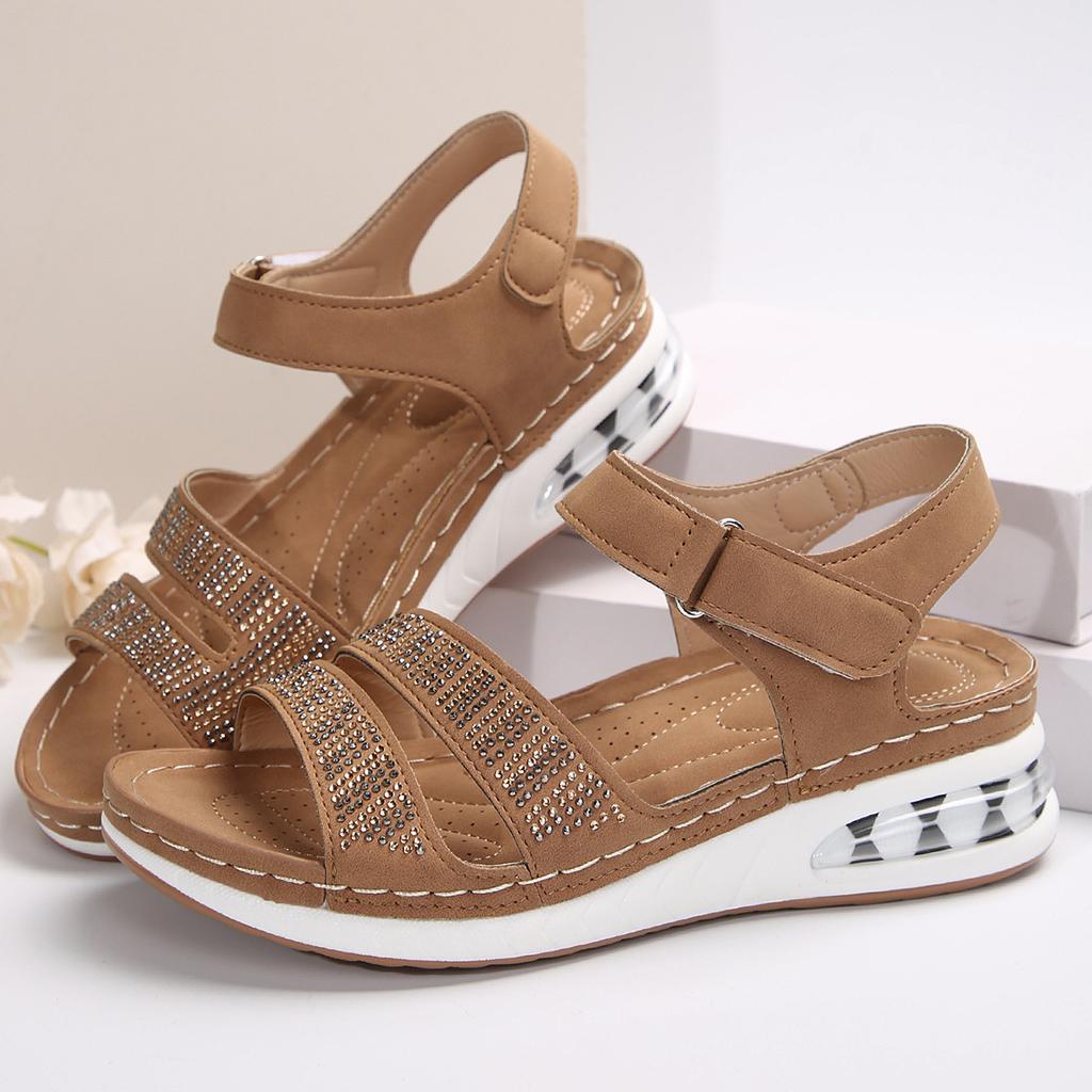 Female Open Toe Women's Sandals Outdoor Casual Sandals Women Crystal Round Toe Wedges Plus Size Shoes Women