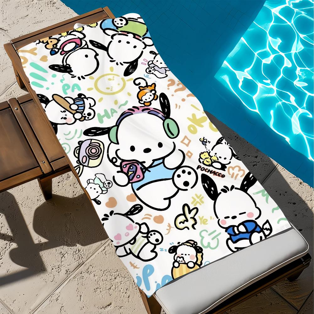 kawaii P-pochacco-o cute Towel Beach Quick Dry Soft Pool Towels Gift for Travel Gym Shower Camping sports