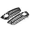 2Pcs Front Bumper Lower Fog Light Lamp Grilles Replacement Fit for A5 08‑11