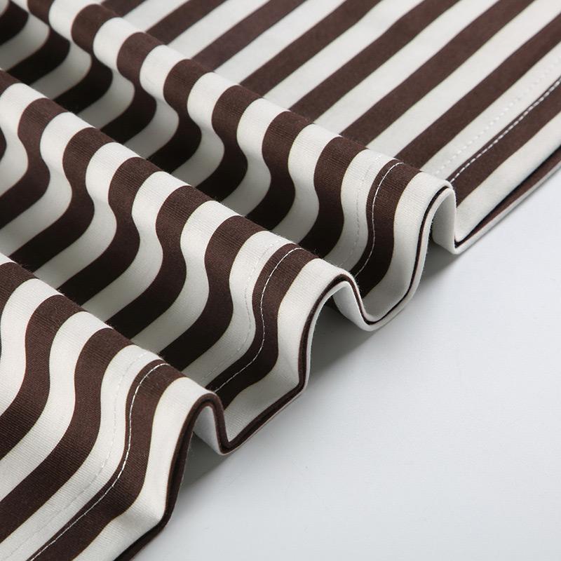 Striped T-shirt Women's Loose Round Neck Long Sleeved Top Retro Contrasting Color Basic Style Thin Commuting 2025 Spring/Summer