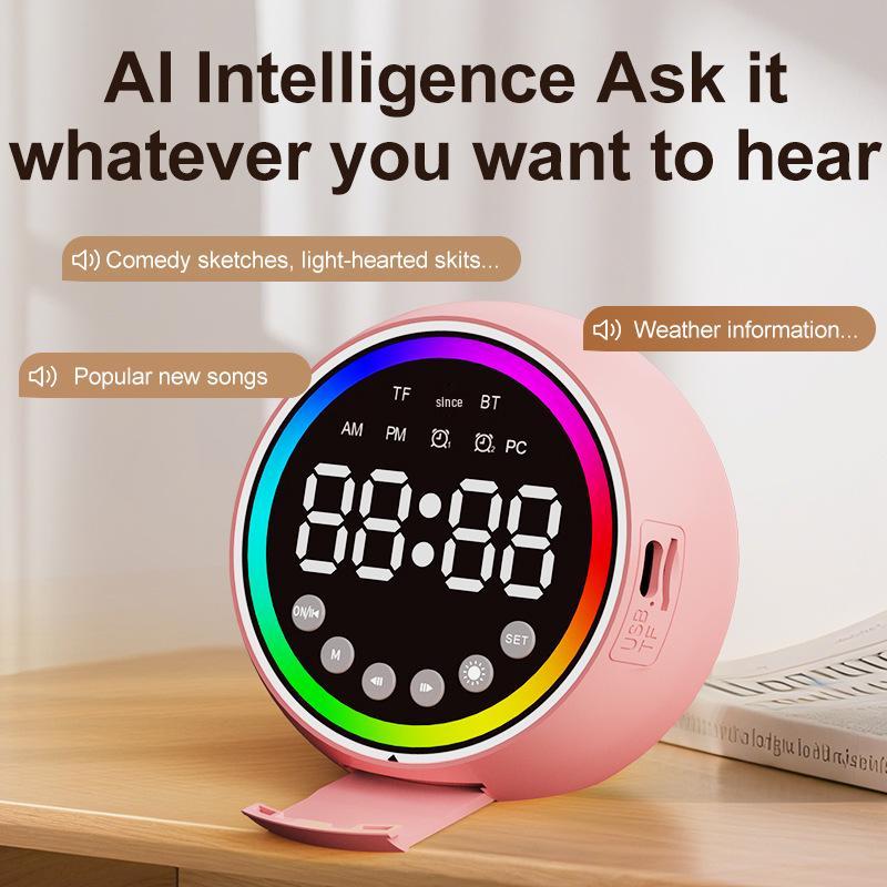 S1 Bluetooth-колонка-часы с подставкой для телефона, функцией звонка, поддержкой TF-карты и длительным временем работы от аккумулятора