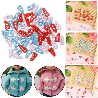 Candy Color Ultra-small Handmade 1/6 Dolls Buttons DIY Making Clothes Doll Buckles Mini Horn Button