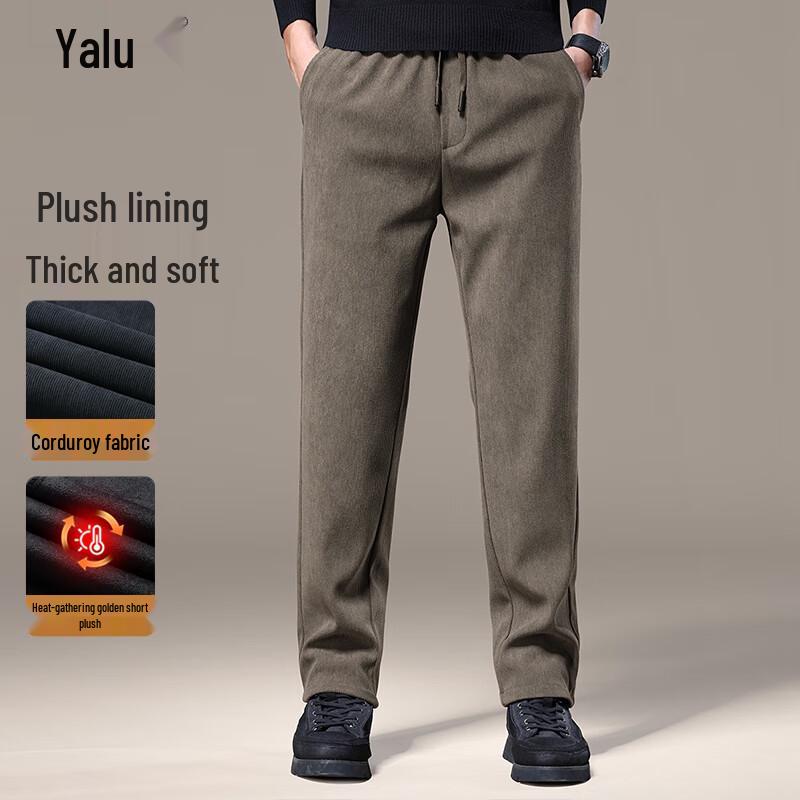 Мужские утолщенные вельветовые повседневные брюки прямого кроя Ya Lu
