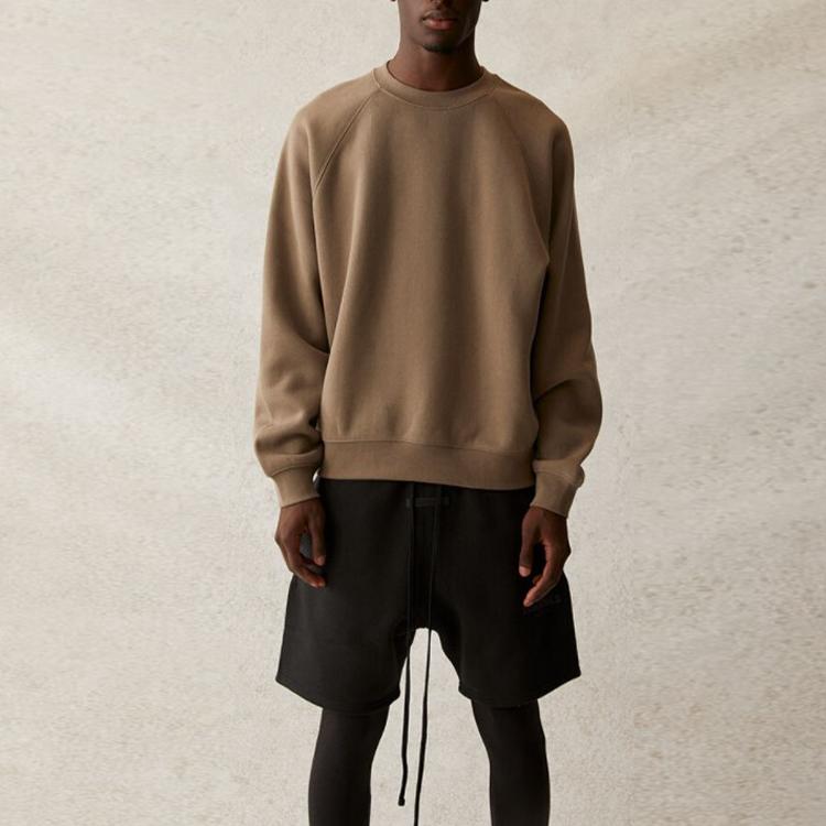 Fear of God Essentials Флисовая толстовка с круглым вырезом Унисекс Топы Тауп FOG-SS21-591