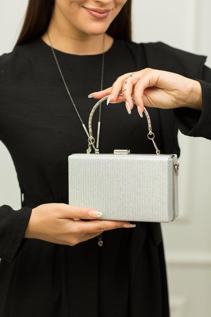 Women's Stylish and Useful Evening Dress Bag Women's Platinum Silvery Evening Dress Bag