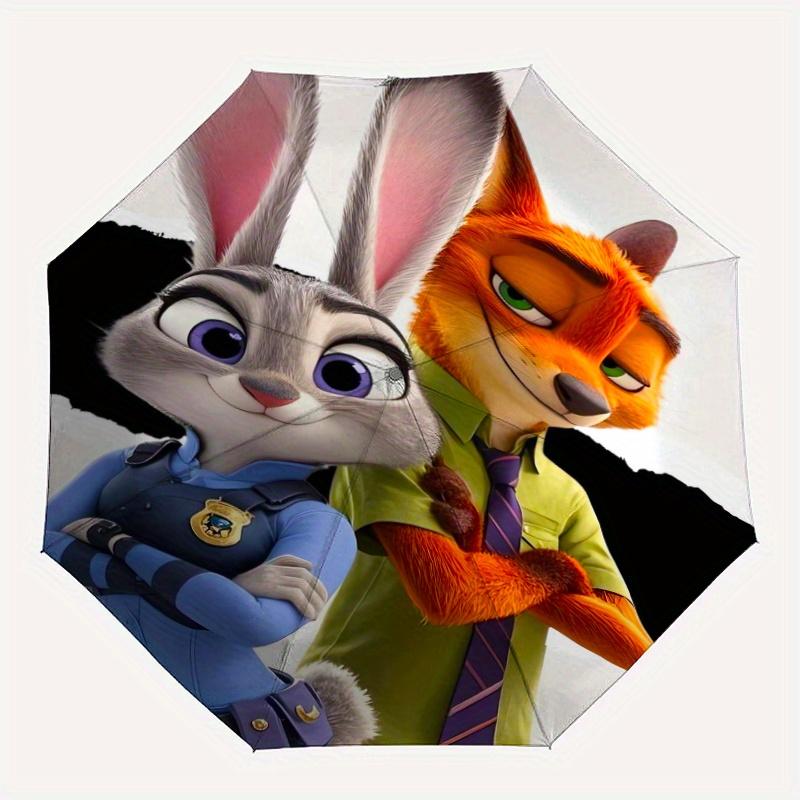 Policeman Judy and Nick Zootopia Automatic Opening and Closing Folding - A Good Choice for Gifts, Fashionable and Convenient Umbrella With C