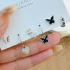 Y2K 6Pcs/set Silver Color Rhinestone Butterfly Stud Earrings for Women Fashion Punk Heart Earring Sets 2026 Trendy Jewelry Gifts