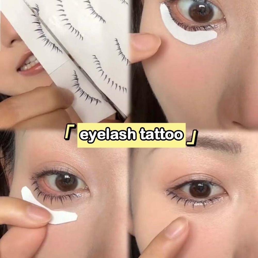 4/8 Pair 3D False Eyelashes Tattoo Under Eye Transfer lashes Decals Beauty