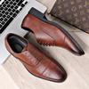 202 Foreign Trade Large Size Men's Shoes Brock Leather Shoes Lace-up Engraved Men's Business Wedding Shoes Men's Shoes