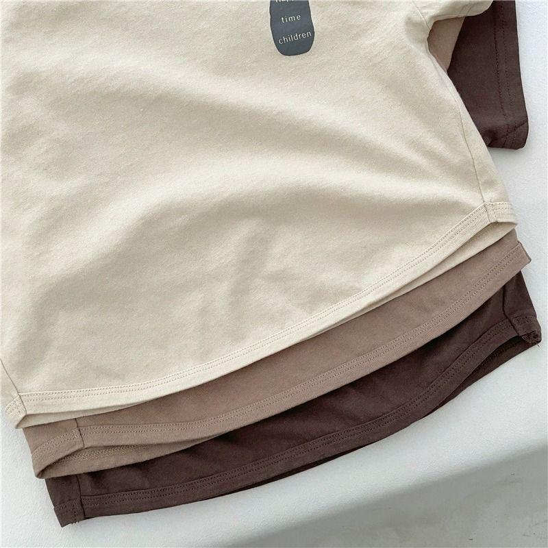 Футболка детская с коротким рукавом весна-осень для мальчиков и девочек Alphabet Top Forest Series Loose Korean