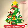 DIY Felt Christmas Tree with 21 Ornaments for Toddlers Kids Home Wall Door Hanging Christmas Craft Kit with String Lights for Xmas Party Supplies