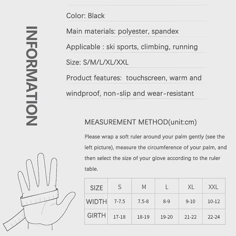 Winter Cycling Gloves Windproof Thicken Fleece Thermal Full Finger Ski Gloves Waterproof Touchscreen Motocycle Driving Gloves