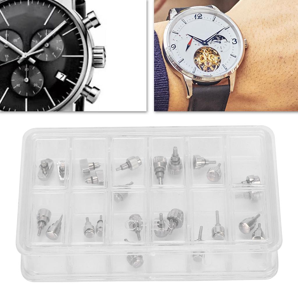 Коробка с 12 ячейками Инструмент для ремонта часов с кнопочным механизмом для часовщика