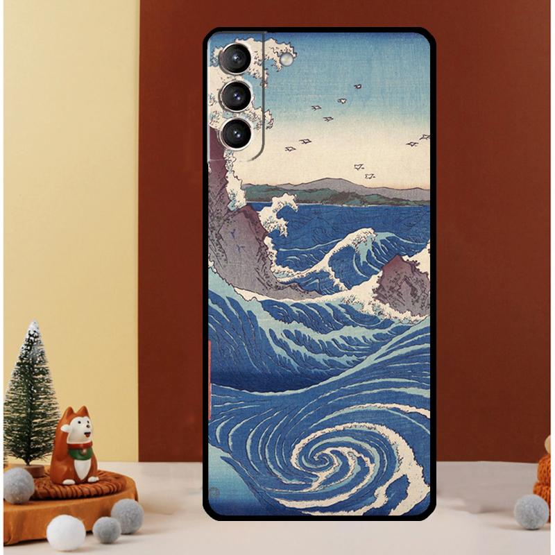 Japanese Style Art Japan Case For Samsung Galaxy S23 S24 Ultra S8 S9 S10 S22 Plus Note 10 20 Ultra S20 S21 FE Cover