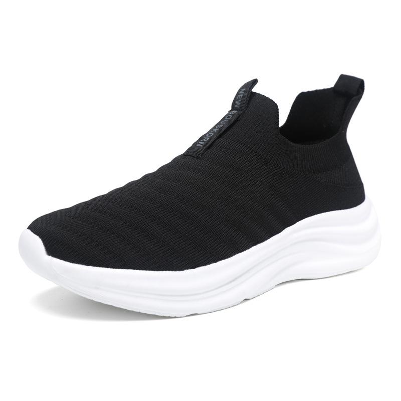 Spring and summer new men's and women's casual shoes breathable mesh running shoes flying woven socks couple sports casual shoes