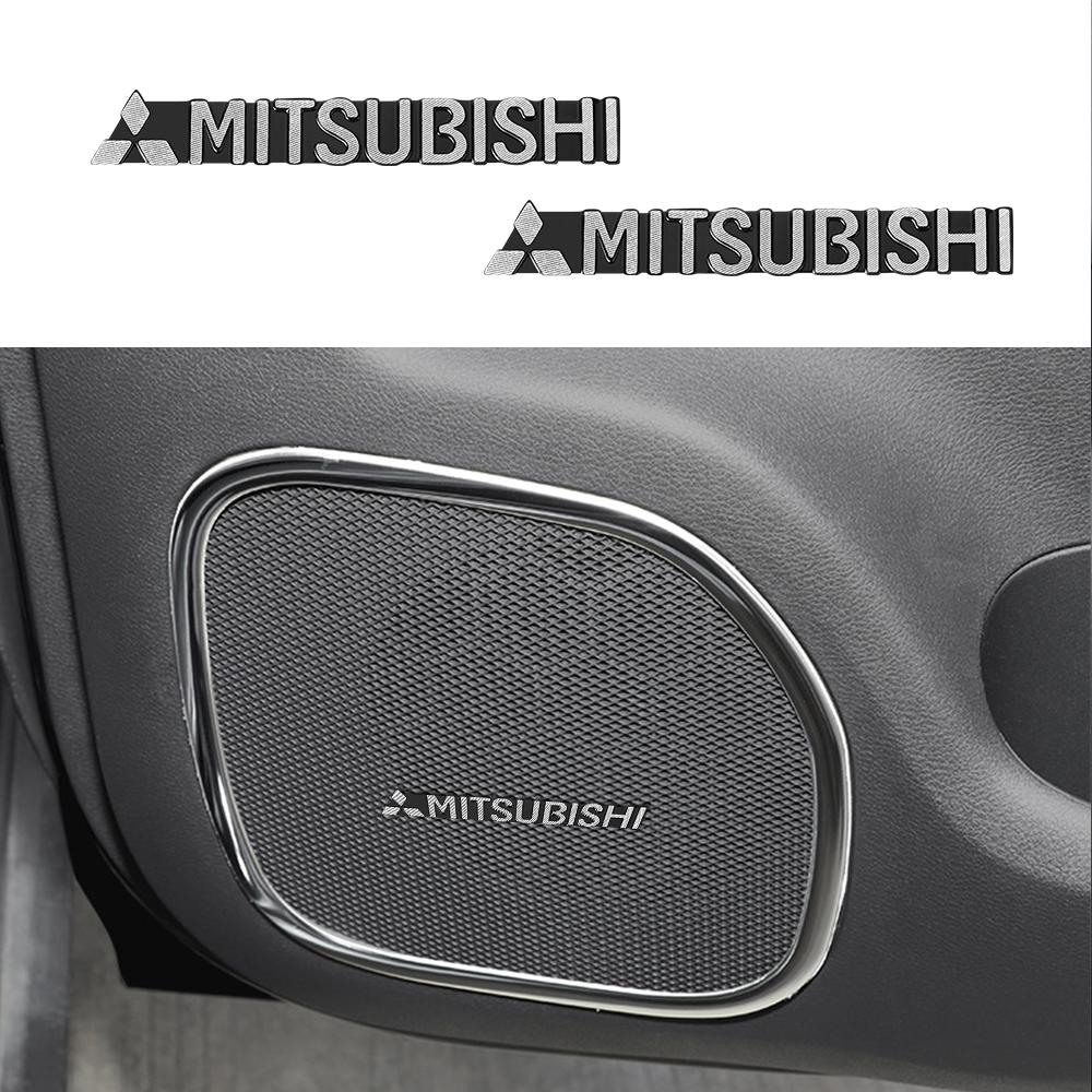 bzdn5 2/4Pcs Car Styling Aluminum Badge Car Audio Decorate Sticker Accessories For Mitsubishi Lancer 9 10 Outlander 3 Asx L200 Pajero