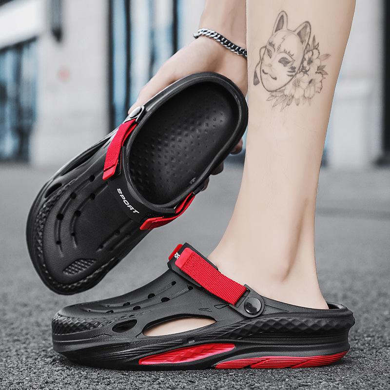 New Radio Wave Hole Shoes Breathable Fashion Lightweight Comfortable Beach Shoes Garden Shoes Men's K Outdoor Casual Non-slip