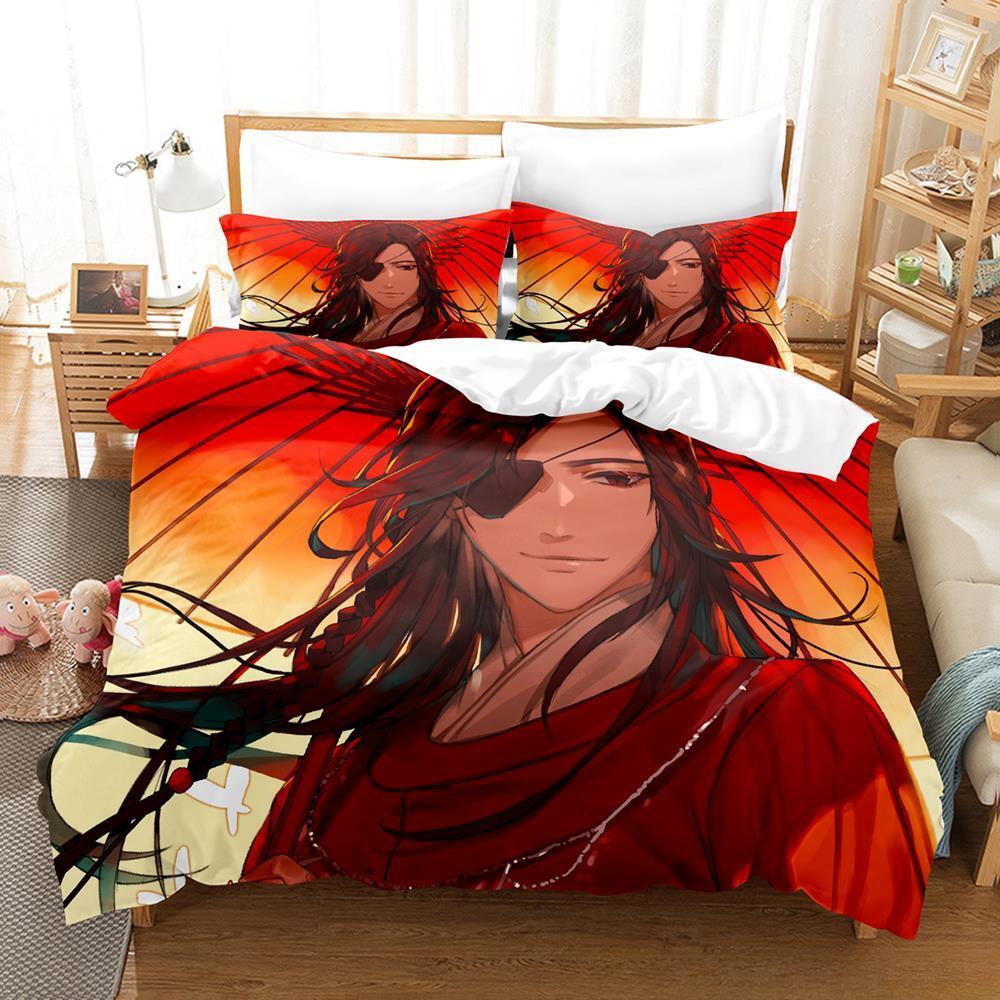 3D-принт Благословение Небесного Чиновника Тянь Гуань Ци Фу Комплект постельного белья из трех предметов с рисунком из мультфильма Аниме для взрослых и детей Спальня Пододеяльники Наборы