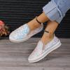 2025 Plus Size Women Shoes New Round Toe Flat Sequin Color Matching Fashion Casual Shoes for Women Loafers Zapatos De Mujer
